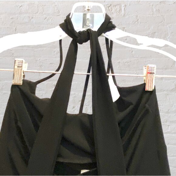 VINTAGE BODY CENTRAL -- Black Cocktail Dress, Knee-Length w/Strappy Halter Neck - Picture 13 of 16